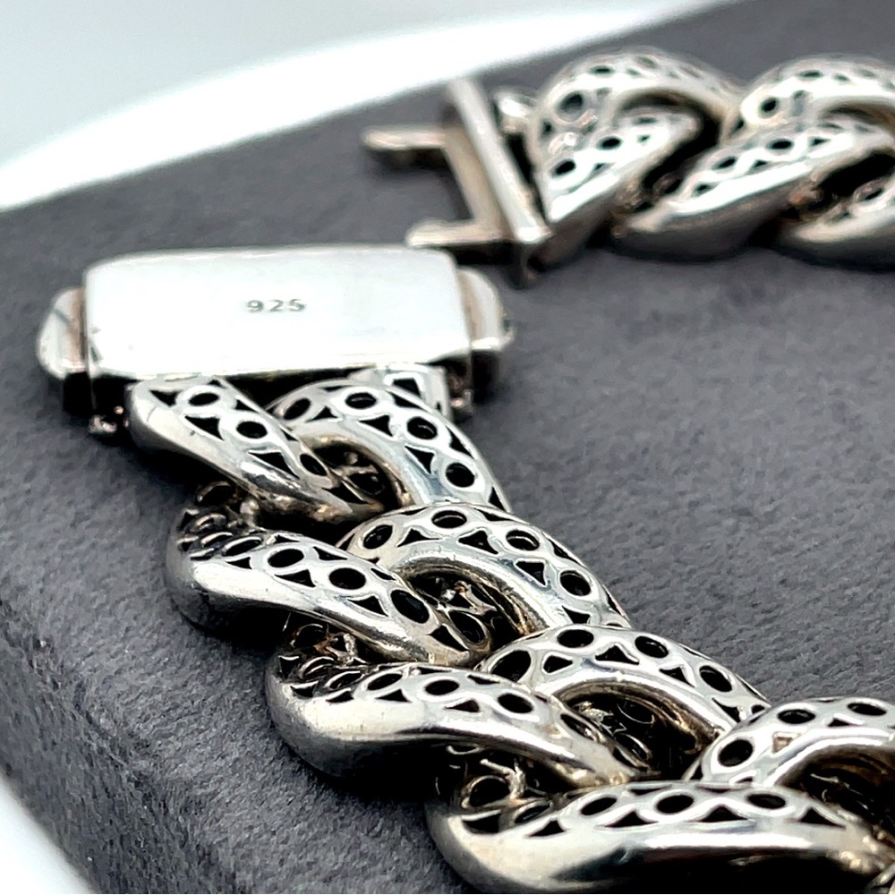 LAGOS Sterling Silver Anthem Caviar Bead Wide Curb Link Bracelet - Picture 3 of 6